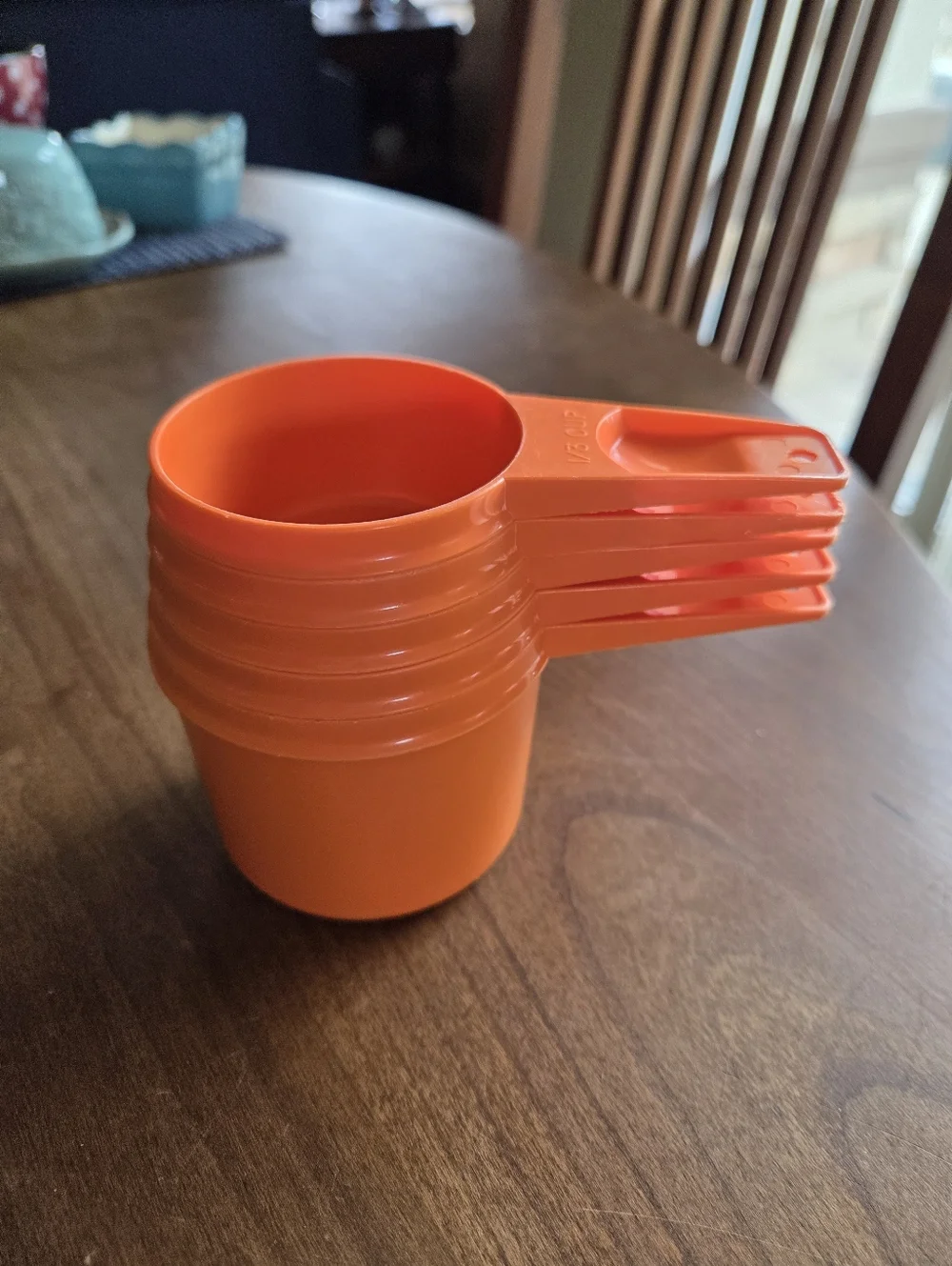 Vintage 70s Tupperware Burnt Orange Measuring Cups